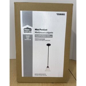 Project Source Mini Pendant Light Oil Rubbed Bronze Frosted Glass NIB 0586865